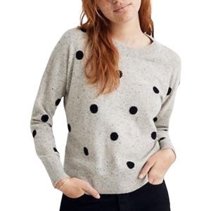 NWT Madewell Cashmere Sweatshirt Sweater in Donegal Dot Size XS